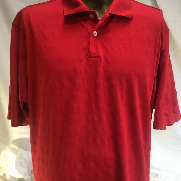 Adidas Polo Golf Shirt Mens Extra Large XL Climacool Red Texture Short Sleeve - Picture 3 of 14